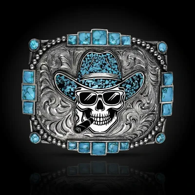Turquoise Outlaw Belt Buckle (In Stock)